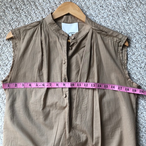 3.1 Phillip Lim button blouse camel tan drape - Picture 4 of 6